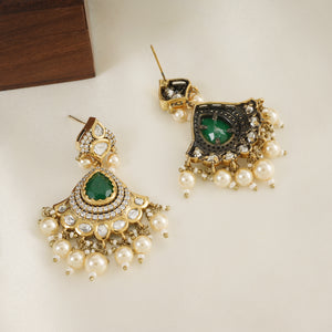 Stunning pearl drop victorian kundan earring