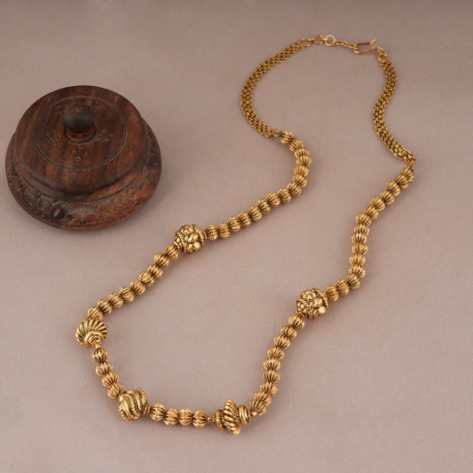 Stunning ball antique gold plated mala