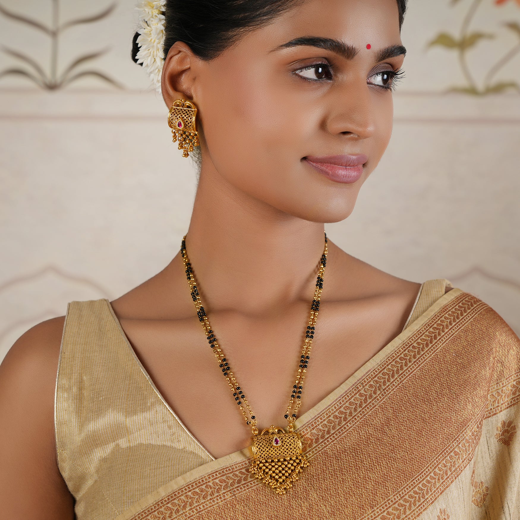 Stunning filigree gold plated mangalsutra set | Free Cod - smarsjewelrys