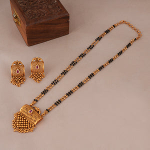 Stunning filigree gold plated mangalsutra set