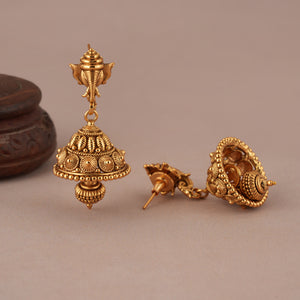 Auspicous antique gold Ganesh Maharaaj necklace set I Temple Jewellery