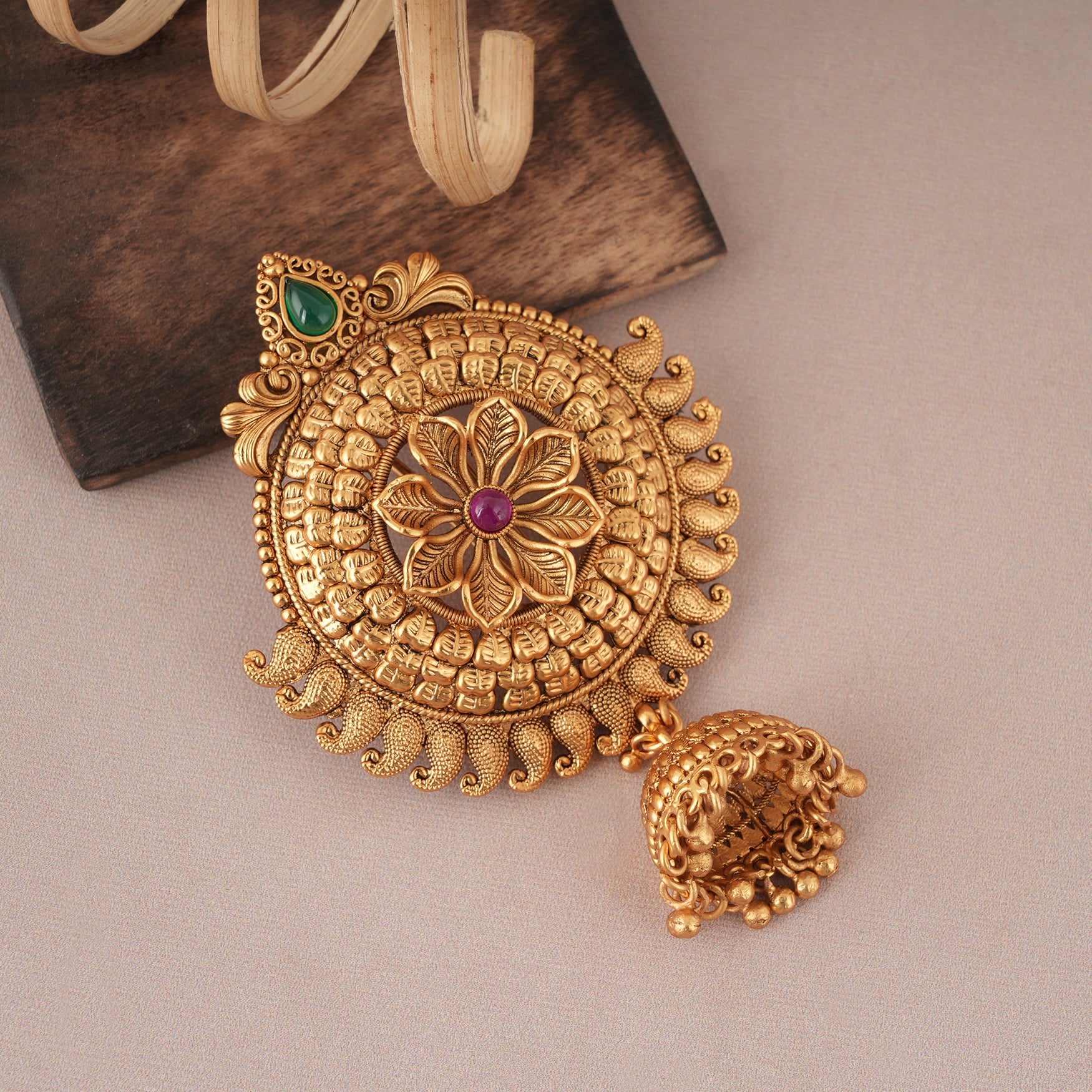 Gold plated choti phool for women