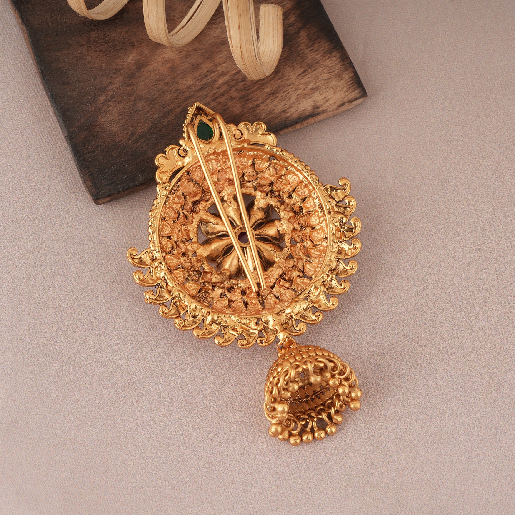 Gold plated choti phool for women