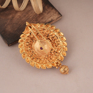 Stunning gold plated round phool choti