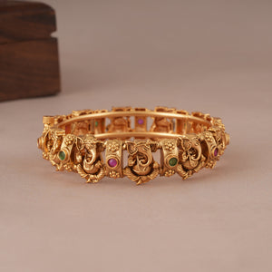 Stunning antique gold Ganesh openable kada I Temple Jewellery