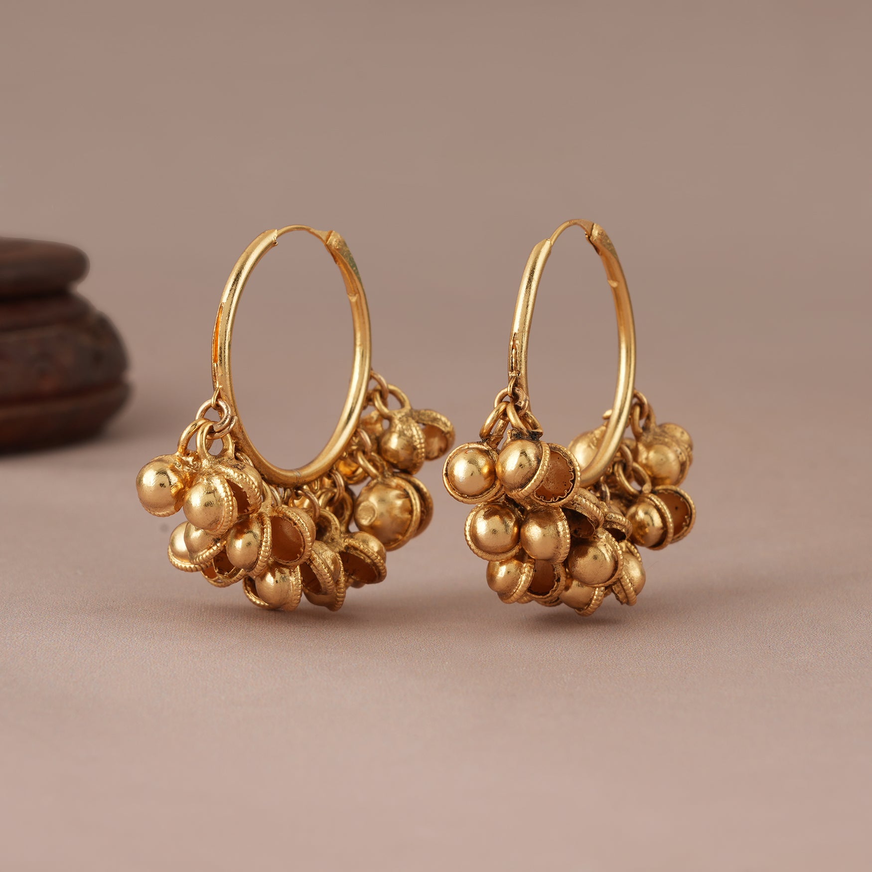 Stunning antique gold ghungroo bali