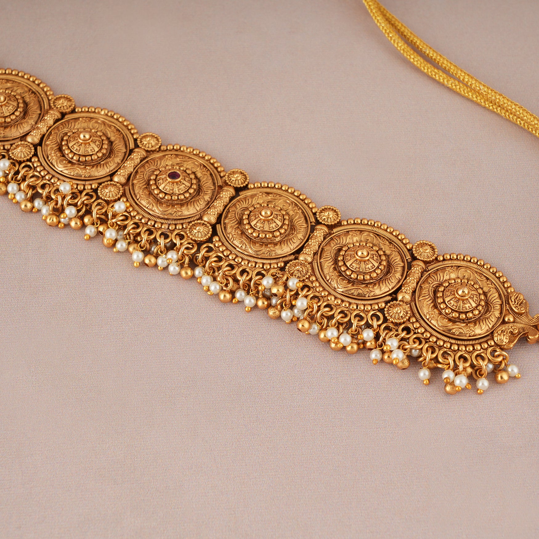 Gorgeous antique gold plated choker set for women