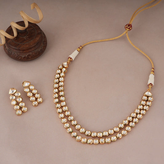 Gorgeous two layer kundan mala necklace set