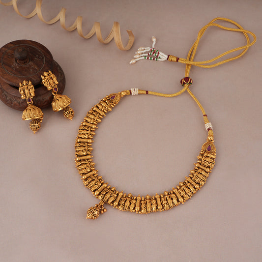 Amazing antique gold ram sita necklace set