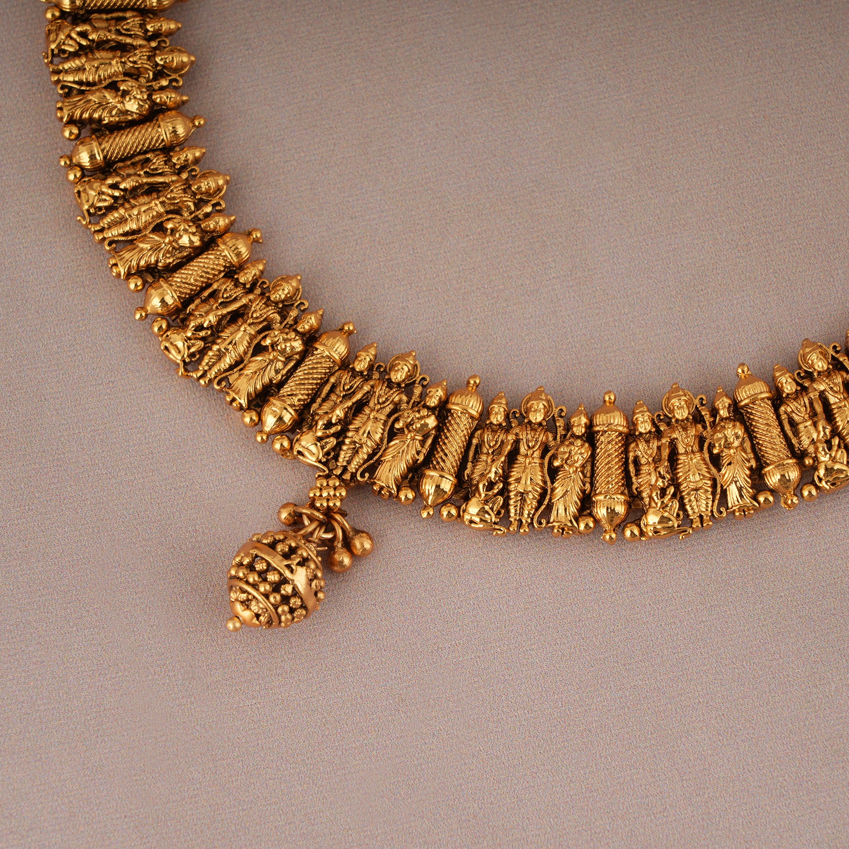 Amazing antique gold ram sita necklace set