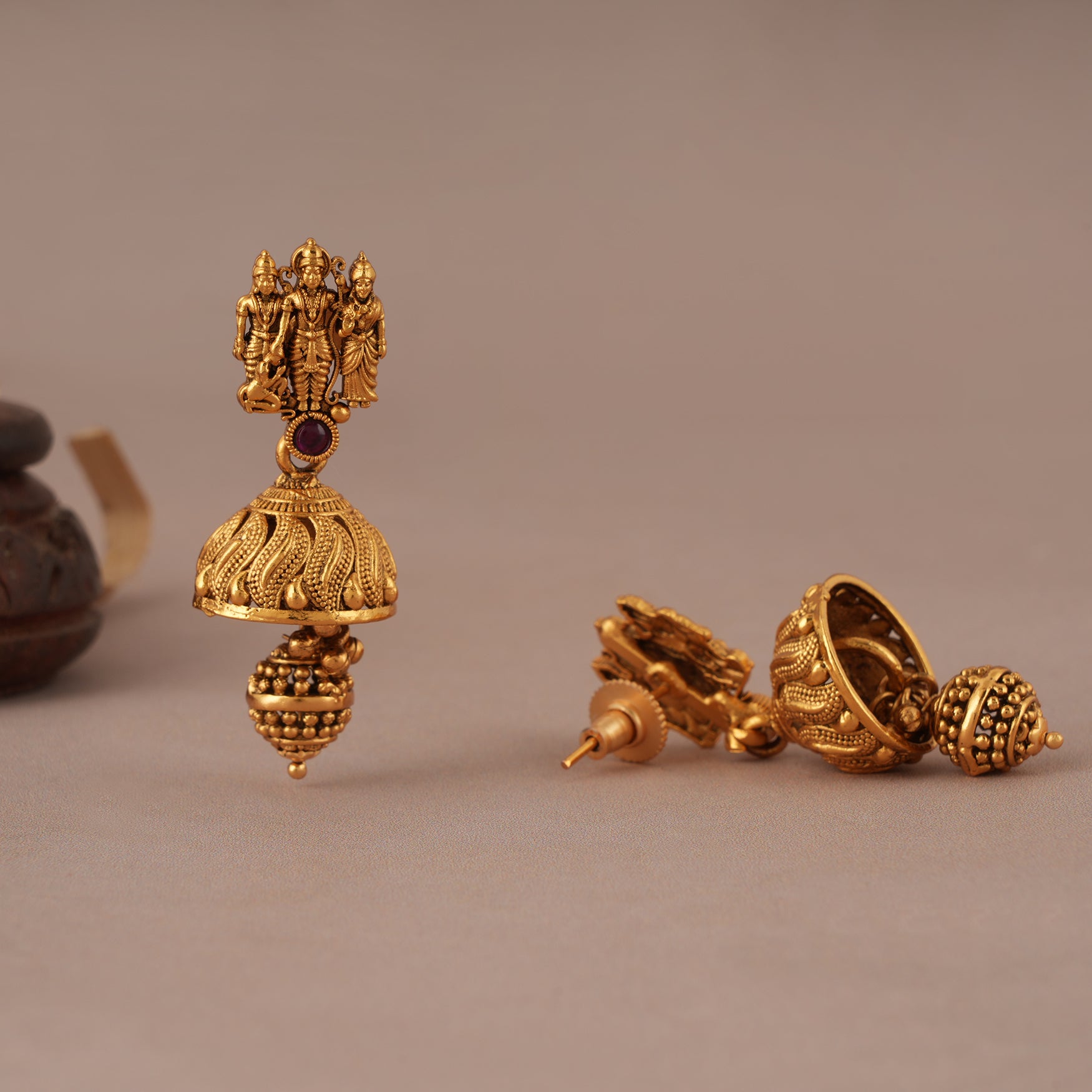 Amazing antique gold ram sita necklace set