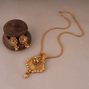 Stunning antique gold plated  pendant set for women