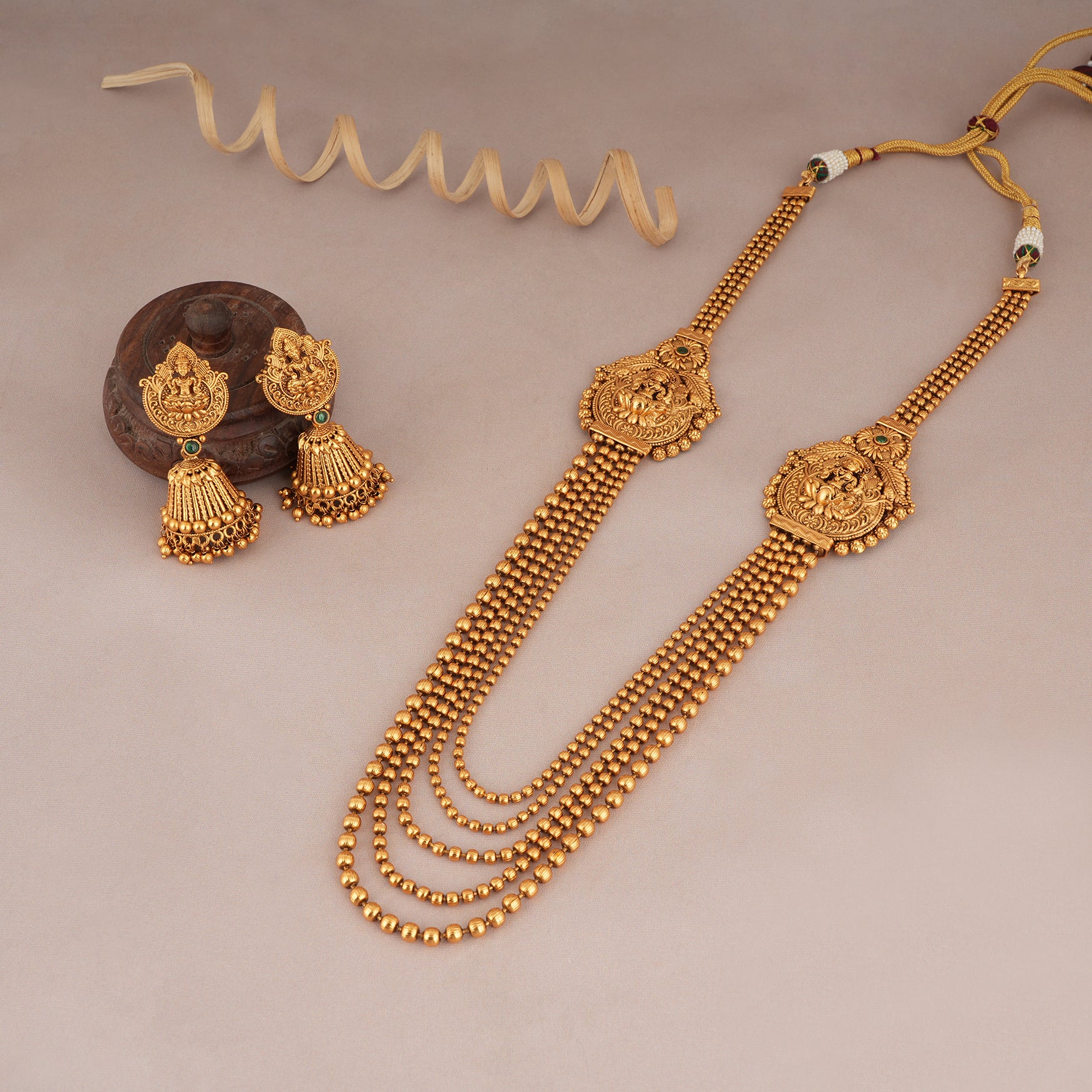 Antique Gold Haram Designs Gold Necklace Long Chain Designs Long
