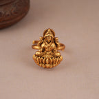 Auspicious antique gold maa lakshmi finger ring I Temple Jewellery
