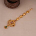 Stunning antique gold multicolor maangtika