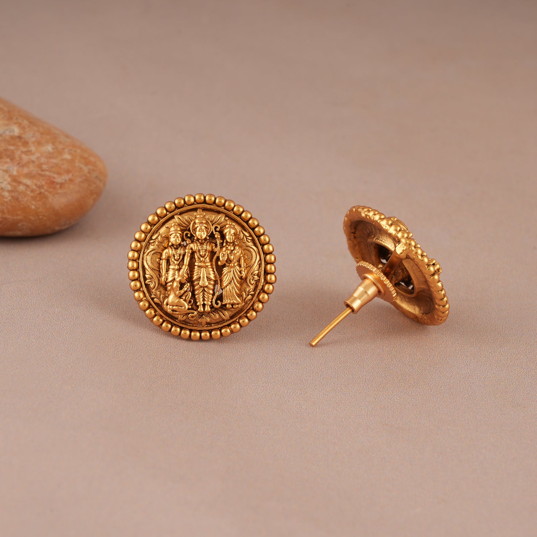 Beautiful antique gold ram darbaar pendant set