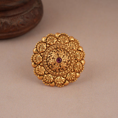 Antique Gold Carving Finger Ring