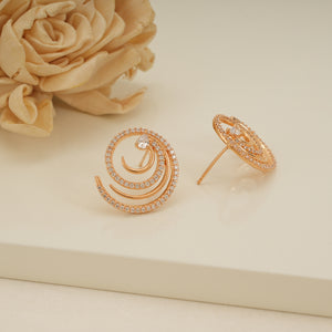 Stunning gold plated spiral diamond pendant set