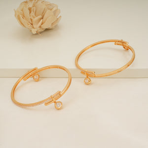 Gorgeous gold plated diamond bangle set for women