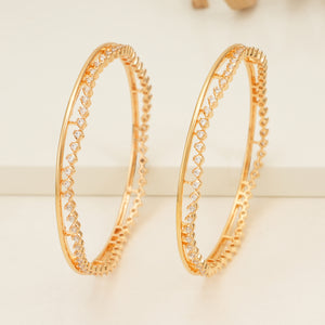 Amazing single line cz diamond bangle set for women