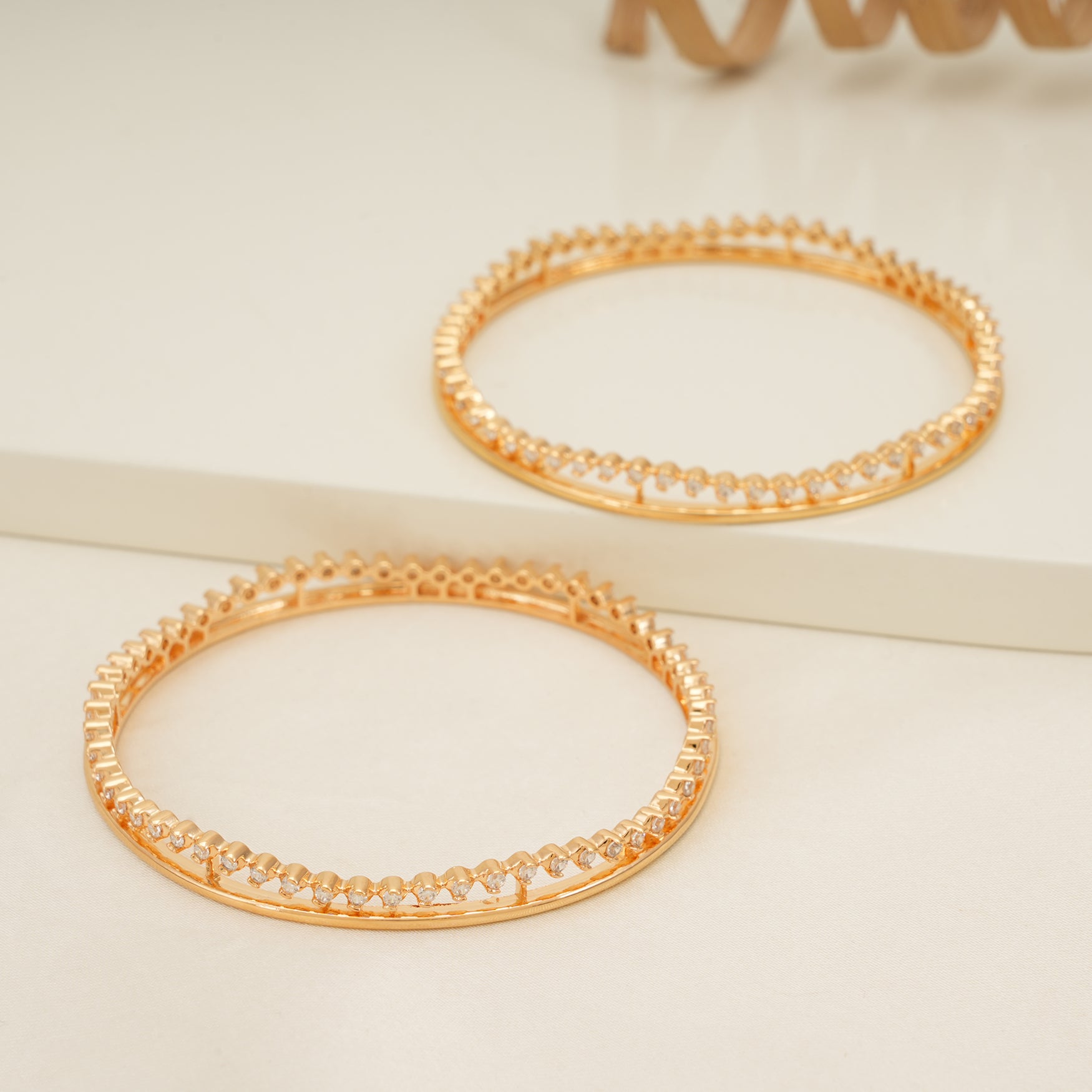 Amazing single line cz diamond bangle set for women