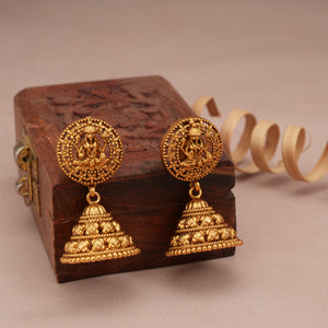 Auspicious antique gold maa lakshmi necklace set for women