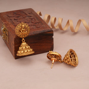 Auspicious antique gold maa lakshmi necklace set for women