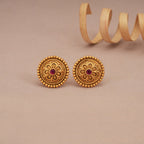 Amazing antique gold floral stone pendant set