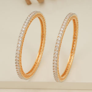 Stunning single line cz diamond bangle set