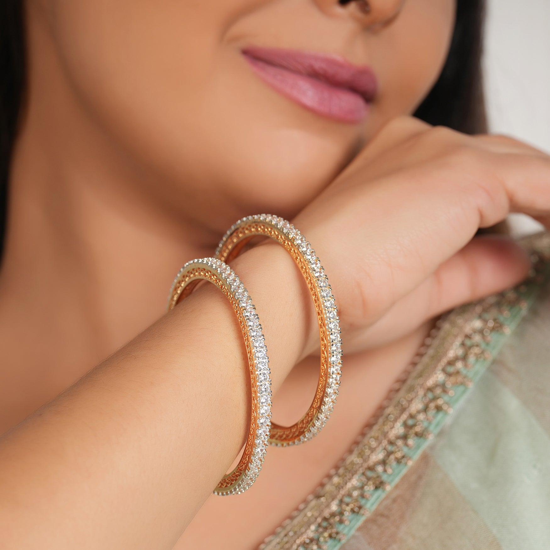 Stunning single line cz diamond bangle set COD Available smarsjewelrys