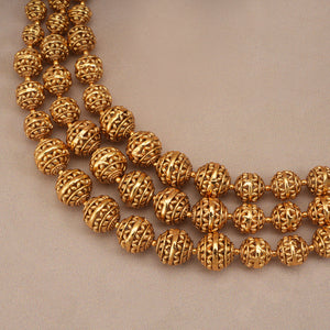 Stunning plain antique gold ball layer choker set