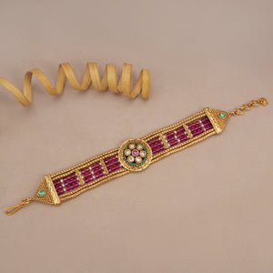 Amazing antique gold ruby stone bracelet