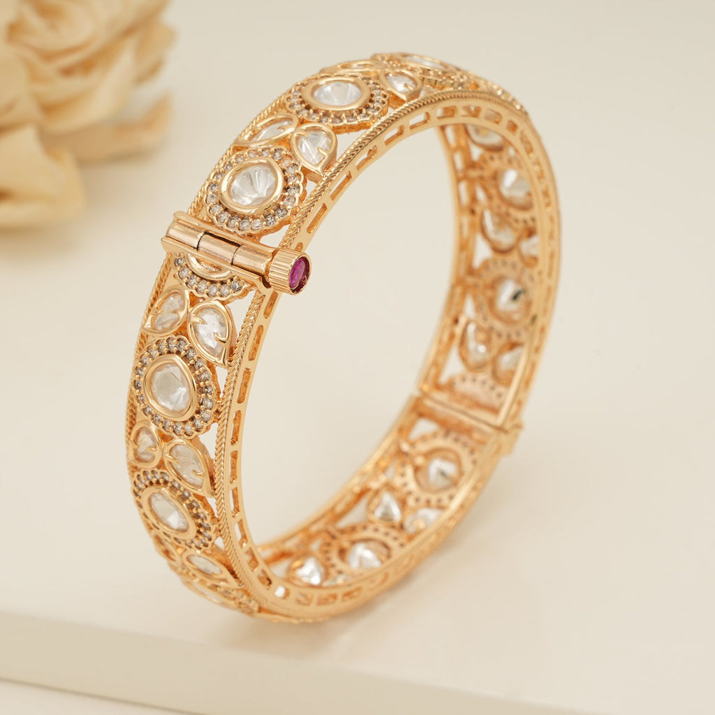 Stunning gold plated kundan kada bangle
