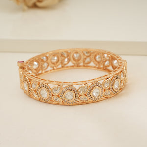 Stunning gold plated kundan kada bangle