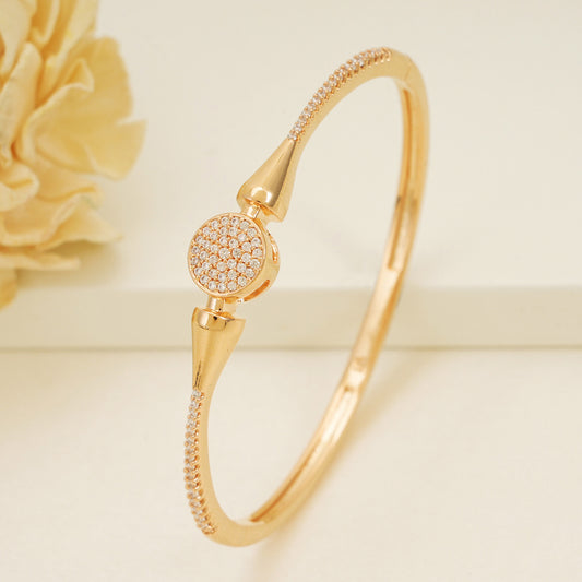 Cz Diamond studded gold plated openable bracelet