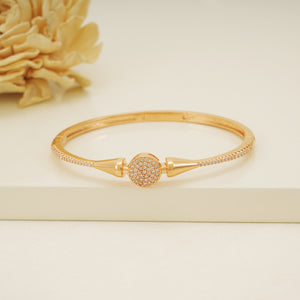 Cz Diamond studded gold plated openable bracelet