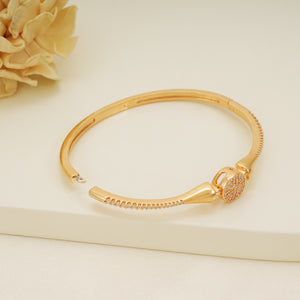 Cz Diamond studded gold plated openable bracelet