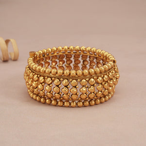 Gorgeuous plain antique gold broad openable kada bangle