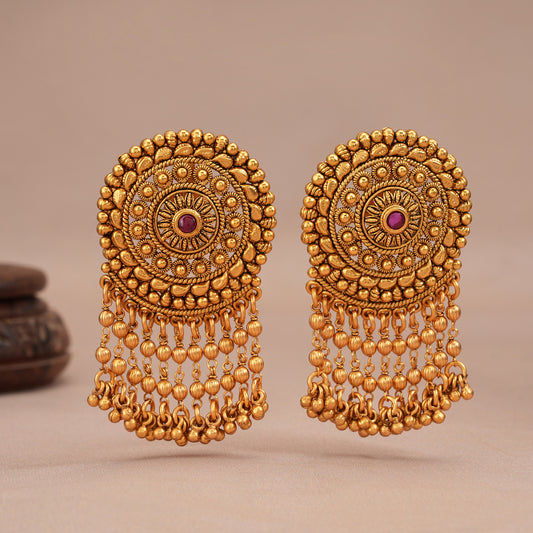 Stunning antique gold balls dangler earring