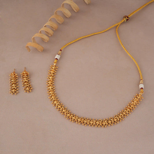 Sleek antique gold choker set