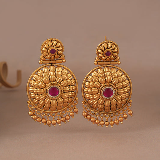 Stunning antique gold chandbali earring for women