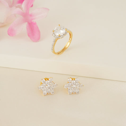 Stunning nakshatra diamond stud with earring