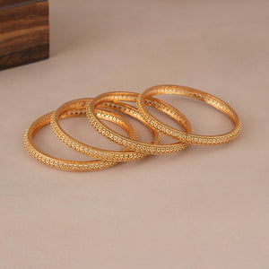 Sleek gold plated bangle set (set of 4)