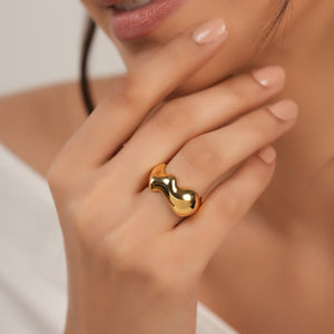 Cute gold plated spiral demi fine finger ring