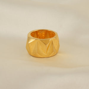 Stunning gold plated art deco demi fine finger ring