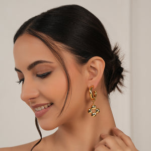 Long gold plated demi fine earring