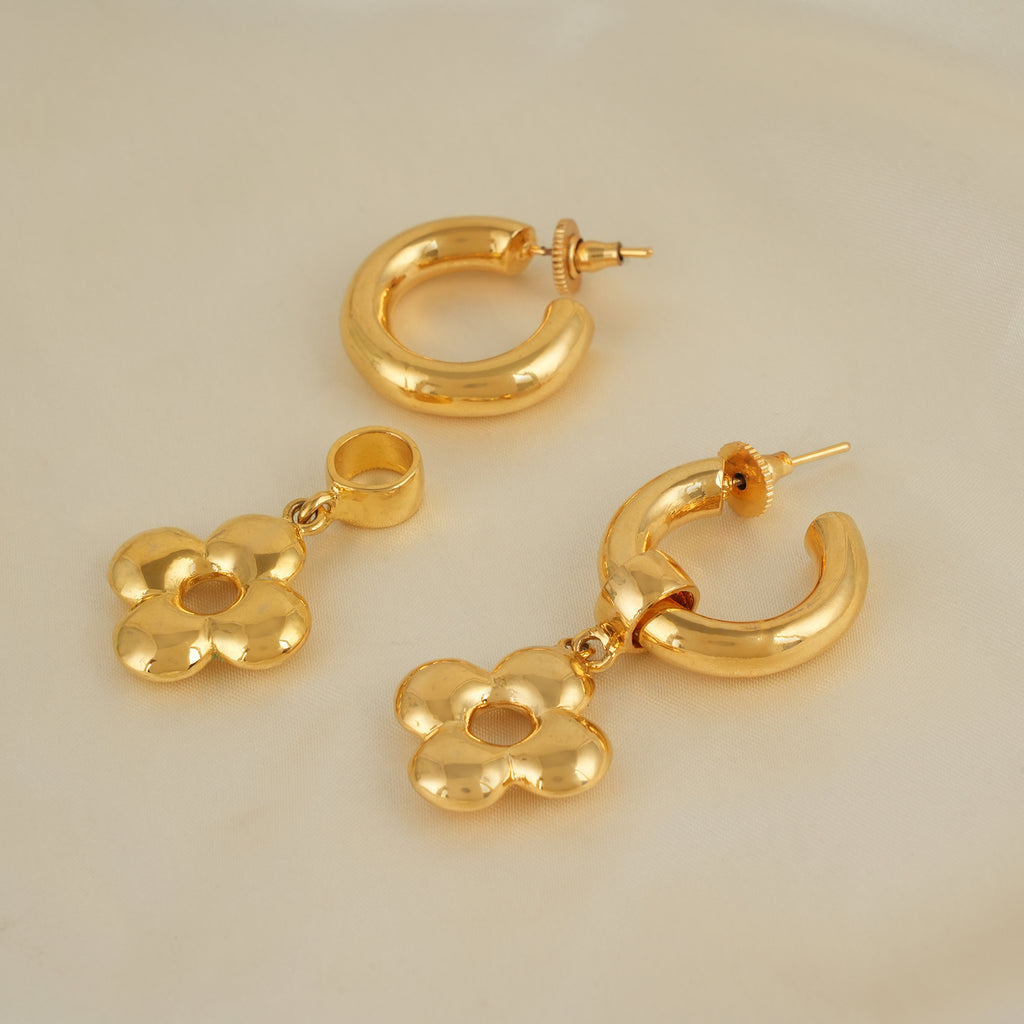 Long gold plated demi fine earring