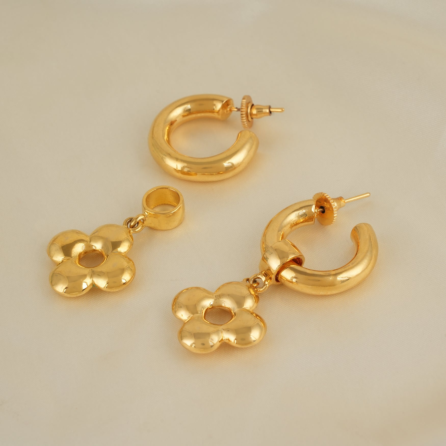 Long gold plated demi fine earring