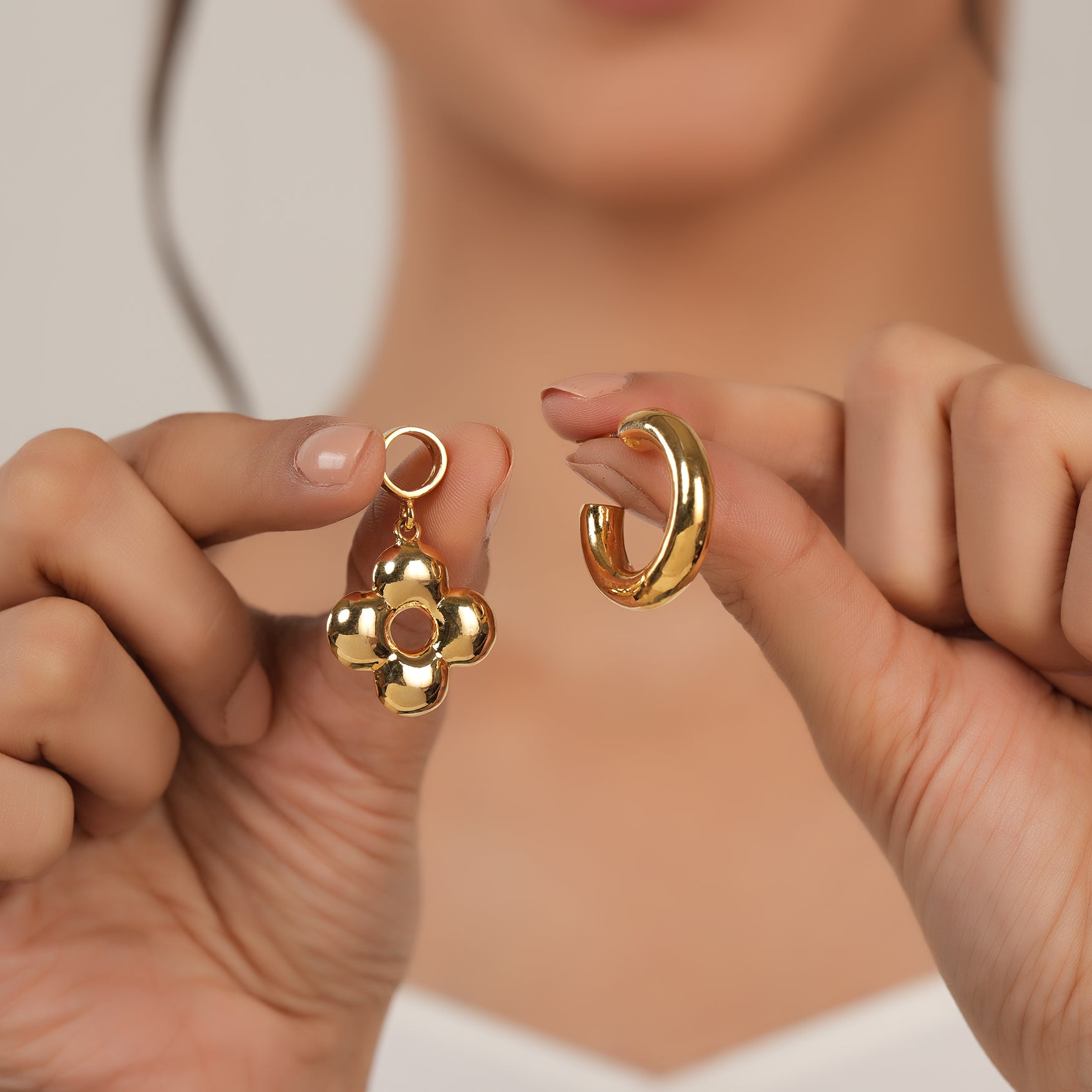 Long gold plated demi fine earring