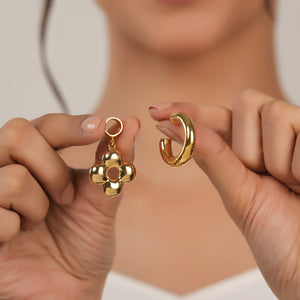 Long gold plated demi fine earring